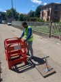 Składana plastikowa bramka w zamknięciu kwadratowym lub barierze liniowej