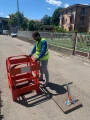 Składana plastikowa bramka w zamknięciu kwadratowym lub barierze liniowej