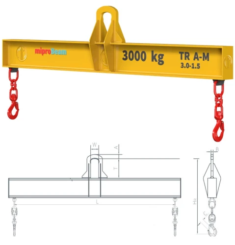 Trawers TR A-M / WLL 21000 kg / Długość 2500 mm